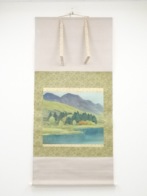 JAPANESE HANGING SCROLL / HAND PAINTED / SCENERY / BY SHUNSAI HORIE